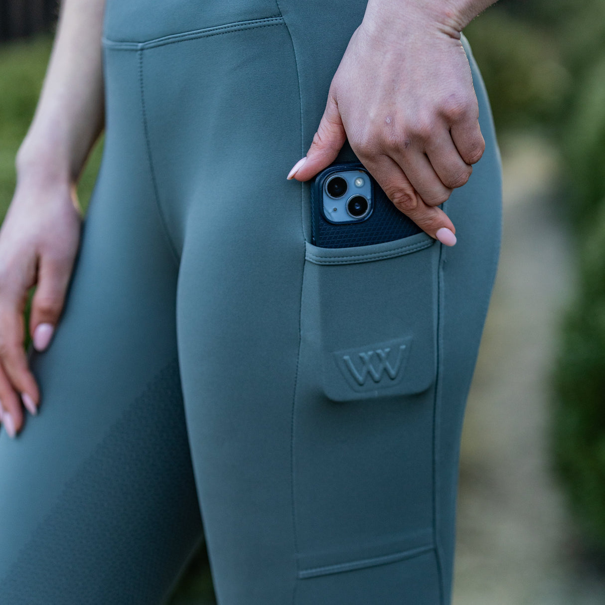 Woof Wear Ladies Full Seat Riding Tights #colour_sage