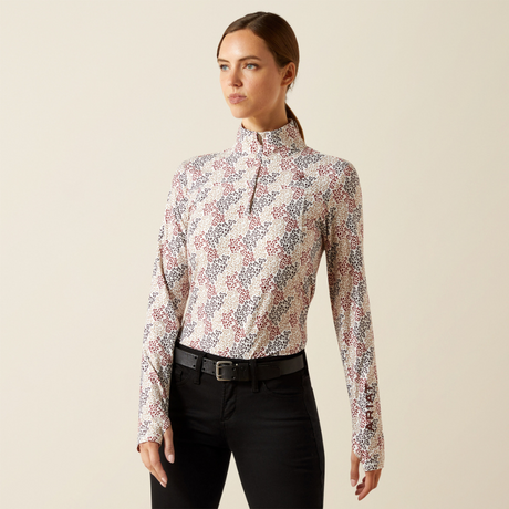 Ariat Women's Lowell 3.0 1/4 Zip Baselayer #colour_leafy-print
