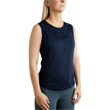 Montar MoStella Mesh Sleeveless Top with Contrast Stated Logo Print #colour_navy