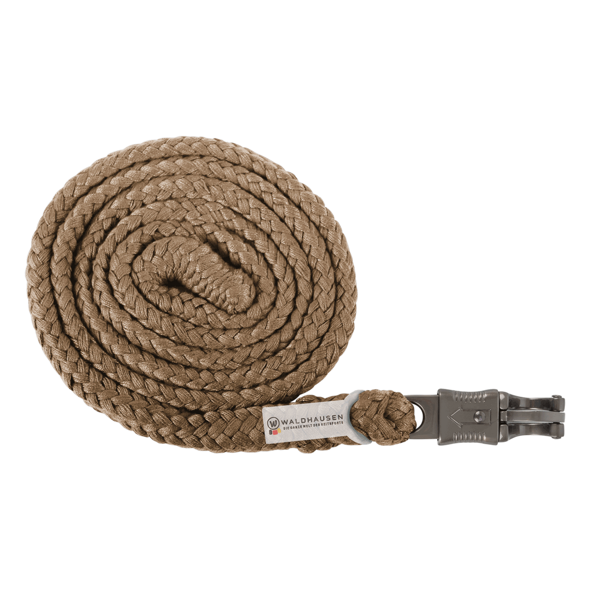 Waldhausen Panic Hook Lead Rope Plus with dark hardware #colour_cappuccino