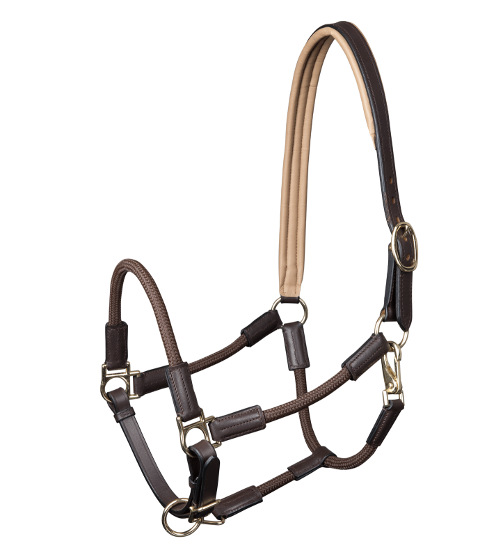 Waldhausen X-Line Nevada Leather Halter #colour_brown-gold