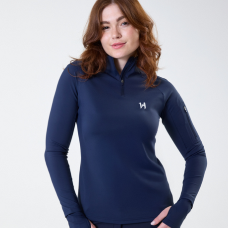 Horseware Ireland Strive Winter 1/4 Zip Top #colour_core-navy