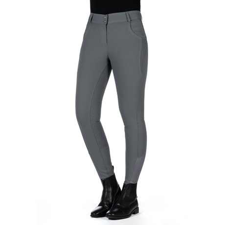 HKM Women's Silicone Full Seat Riding Breeches -Ari Mid Rise- #colour_grey