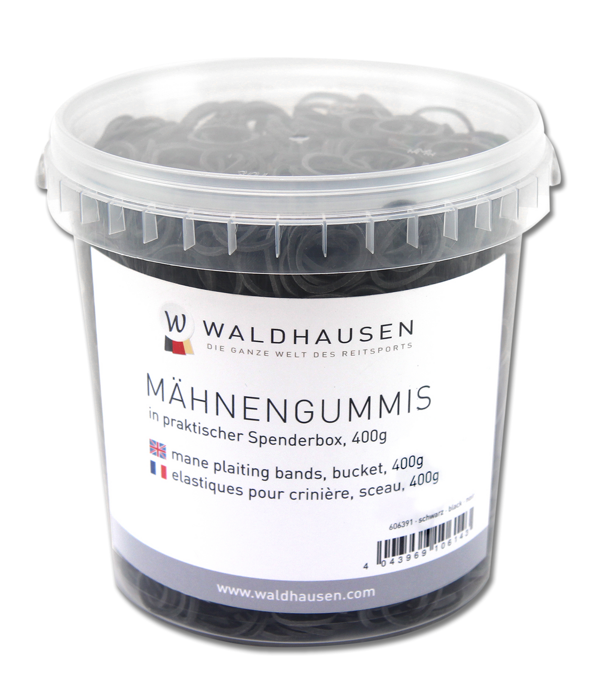 Waldhausen Mane Plaiting Bands in Tub #colour_black