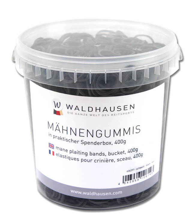 Waldhausen Mane Plaiting Bands in Tub #colour_black