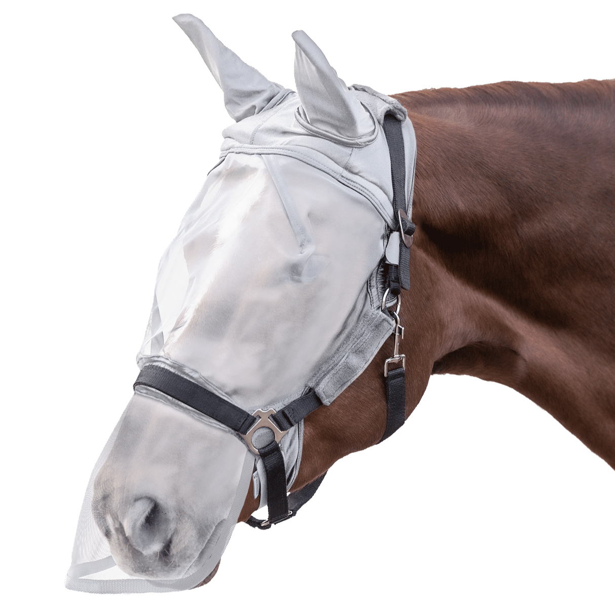 Waldhausen Premium Fly Mask, with Ear and Nose Protection #colour_silver-grey