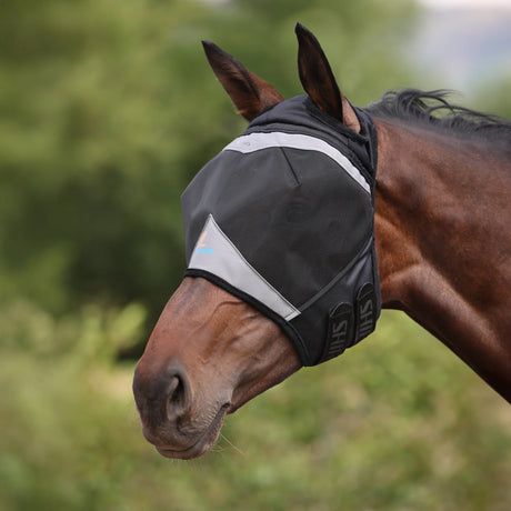 Shires FlyGuard Pro Fine Mesh Fly Mask With Ear Hole #colour_jet