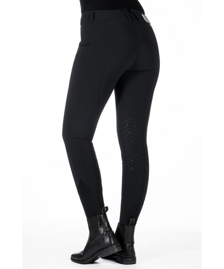 HKM Ladies Silicone Knee Patch Breeches -Livigno- #colour_black