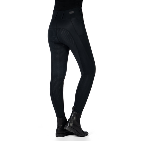 HKM Children's Silicone Full Seat Riding Leggings -Jil High Waist- #colour_black