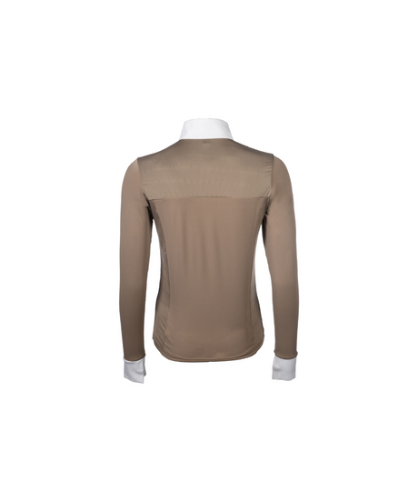 HKM Women's Long Sleeve Competition Shirt -Virginia- #colour_taupe