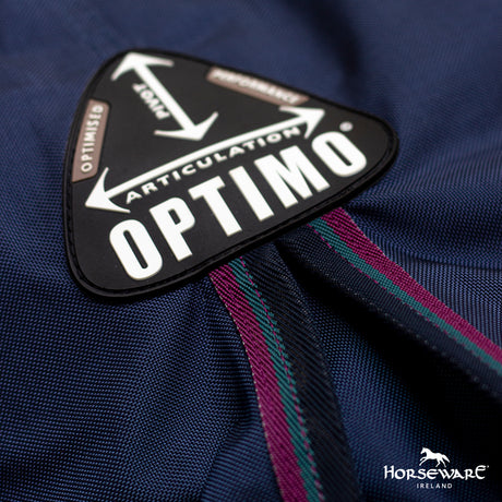 Horseware Irelanc Rambo Optimo Turnout (0g Outer with 400g Liner) #colour_navy-burgundy-teal