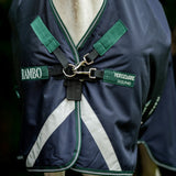 Horseware Ireland Rambo 1680D 50g Wug Turnout Rug #colour_navy-hunter-green-silver