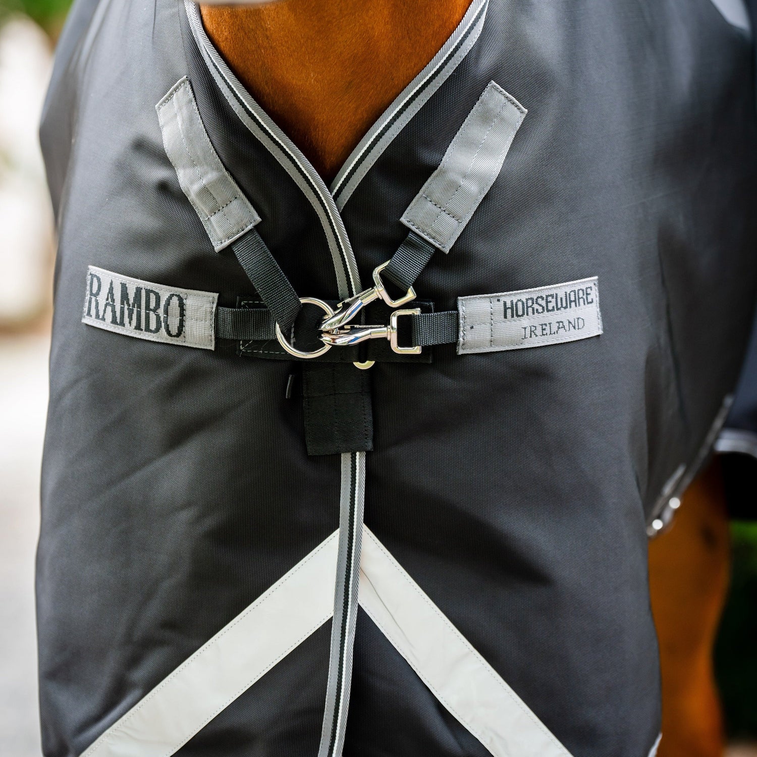 Horseware Ireland Rambo Supreme 1680D Turnout Plus 50g #colour_black-thunderstorm-grey-silver