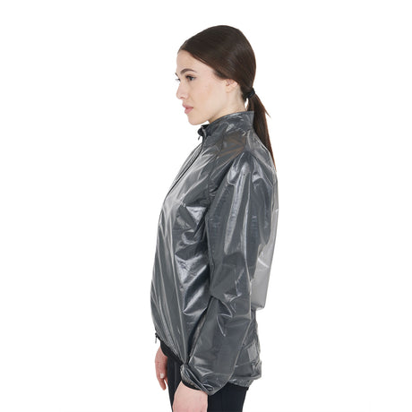 Equestro Windproof And Water-Repellent Unisex Overcoat #colour_black