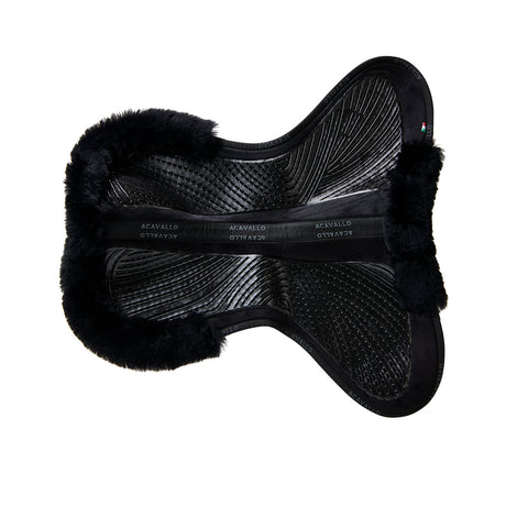 Acavallo Pad SP JCCS CW-CS Suede Cut-Out Sheepskin Twin Sided Gel Flat #colour_black-black
