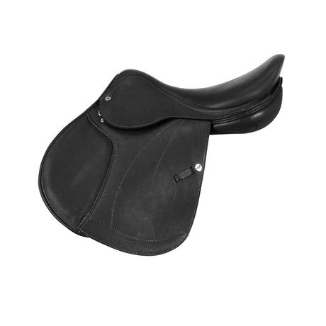 Acavallo Firenze Jumping Saddle Wooden Tree Double Leather #colour_black