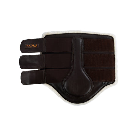 Acavallo Hind Brushing Boots Faux Sheepskin & Triple Hook-And-Loop Closure #colour_brown