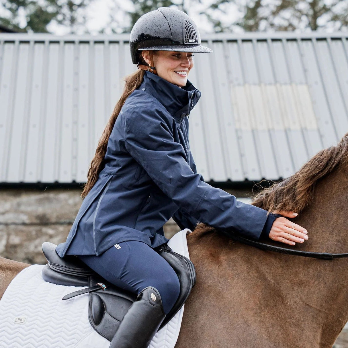 EQUIDRY Women's Iris Waterproof Riding Jacket #colour_navy