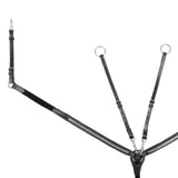Tanned leather fork breastplate with silver clincher