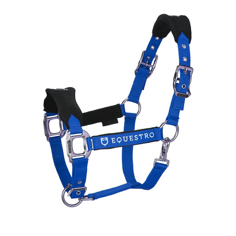 Equestro Halter With Double Adjustment And Lead Rope #colour_royal-blue