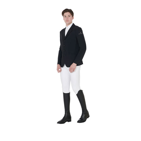 Equestro Men's Anatomical Four-Button Competition Jacket #colour_black