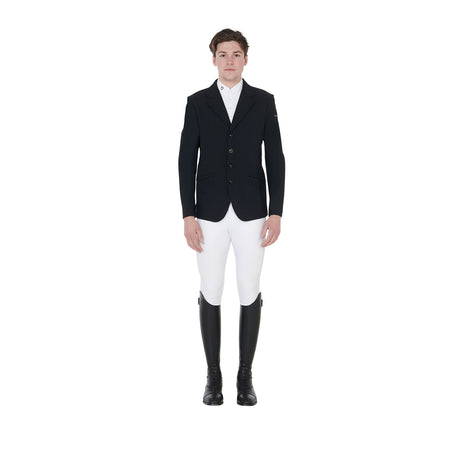 Equestro Men's Anatomical Four-Button Competition Jacket #colour_black