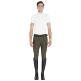 Equestro Men's Slim Fit Grip Breeches With Logo
