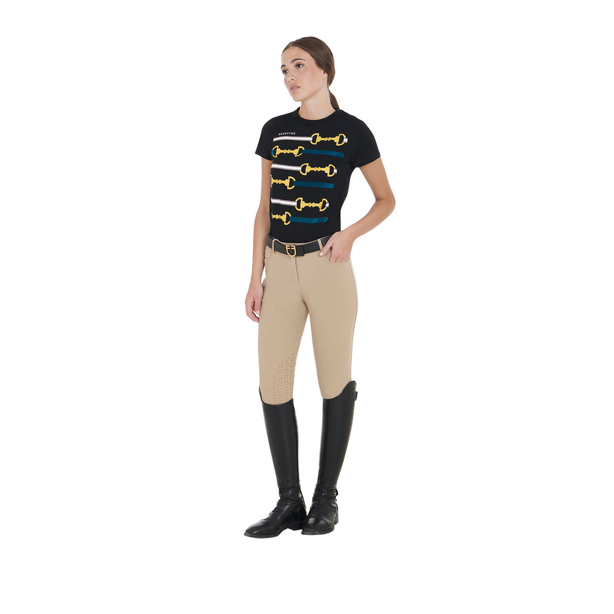 Women's slim fit grip breeches with logo
