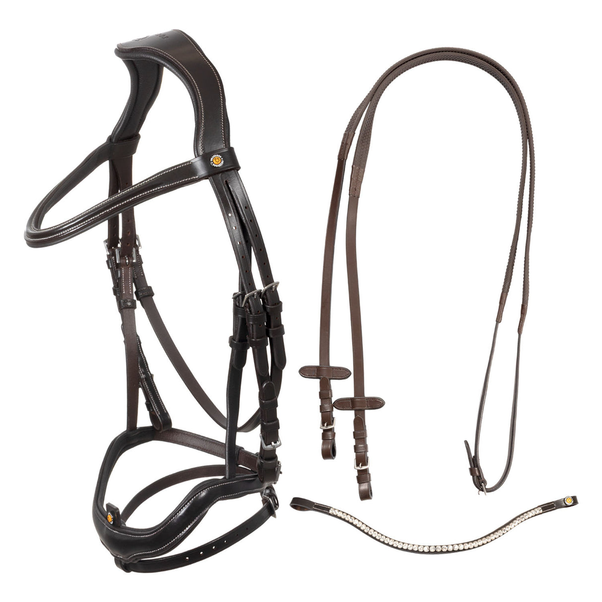 Anatomical bridle with curved noseband