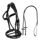English bridle in polished leather with rhinestones