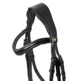 English bridle in polished leather with rhinestones