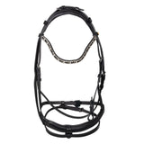 English leather bridle with rhinestone browband