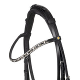 English leather bridle with rhinestone browband