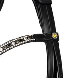 English leather bridle with rhinestone browband