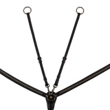 Tanned leather fork breastplate with black clincher