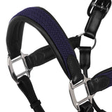 Leather halter with braided nylon inserts