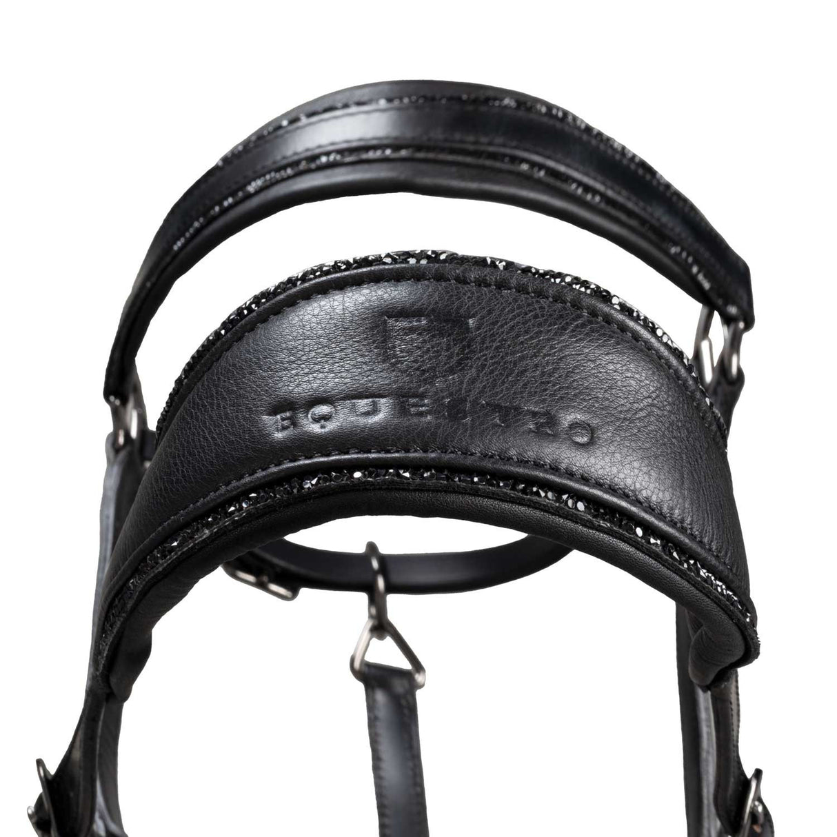 Leather halter with glittery piping