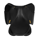 Equestro Earth Jumping Saddle In Double Leather With Embossed Logo #colour_black