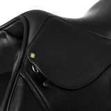Equestro Earth Jumping Saddle In Double Leather With Embossed Logo #colour_black