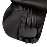 Equestro Earth Jumping Saddle In Double Leather With Embossed Logo #colour_brown