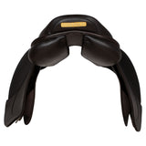 Equestro Earth Jumping Saddle In Double Leather With Embossed Logo #colour_brown