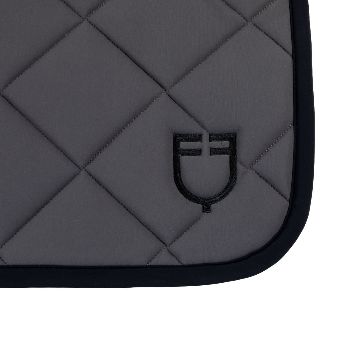 Equestro Jumping Saddle Pad With Embroidered Logo Black Line Edition