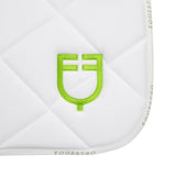 Jumping saddle pad with multicolor logo