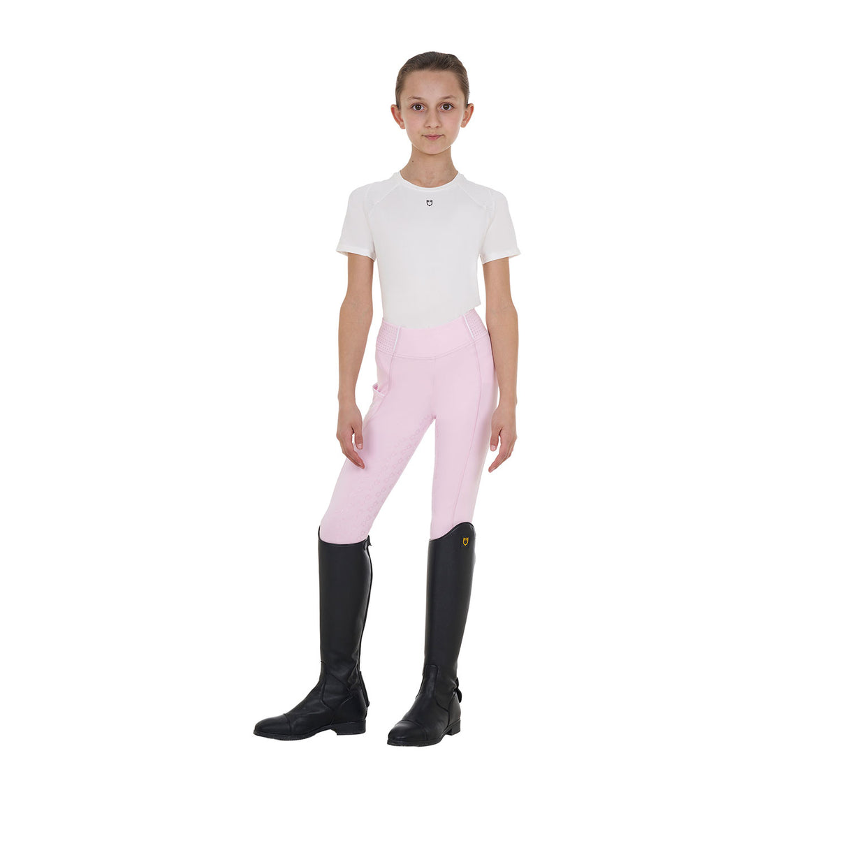 Equestro Women's Slim Fit High-Waisted Leggings with Rhinestones