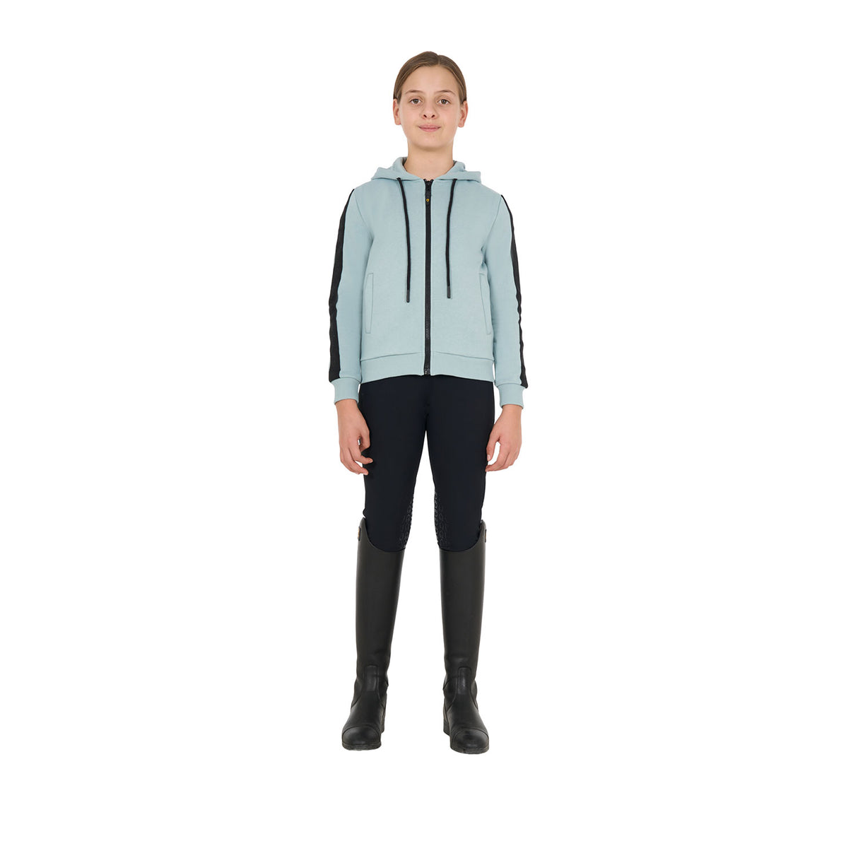 Equestro Girls' Full Zip Sweatshirt Inner Fleece #colour_grey