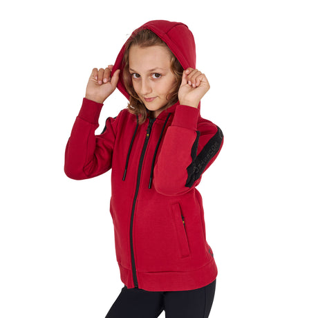 Equestro Girls' Full Zip Sweatshirt Inner Fleece #colour_burgundy