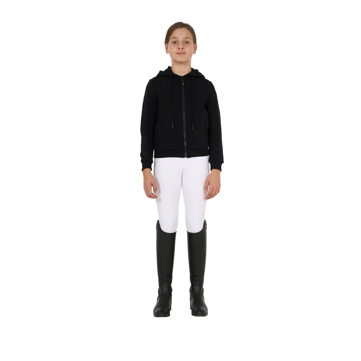 Equestro Girls' Full Zip Sweatshirt Inner Fleece #colour_black