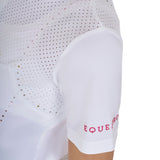 Equestro Girls' Slim Fit Competition Polo Shirt In Perforated Fabric