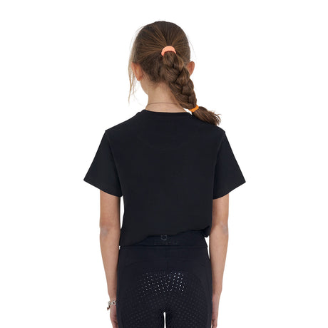 Equestro Girls' Horse Club Cotton T-Shirt #colour_black