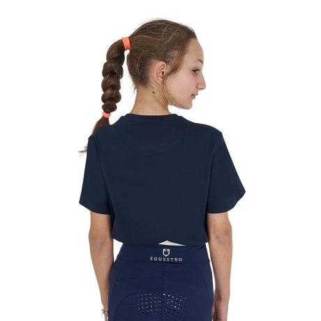 Equestro Girls' Horse Club Cotton T-Shirt #colour_blue